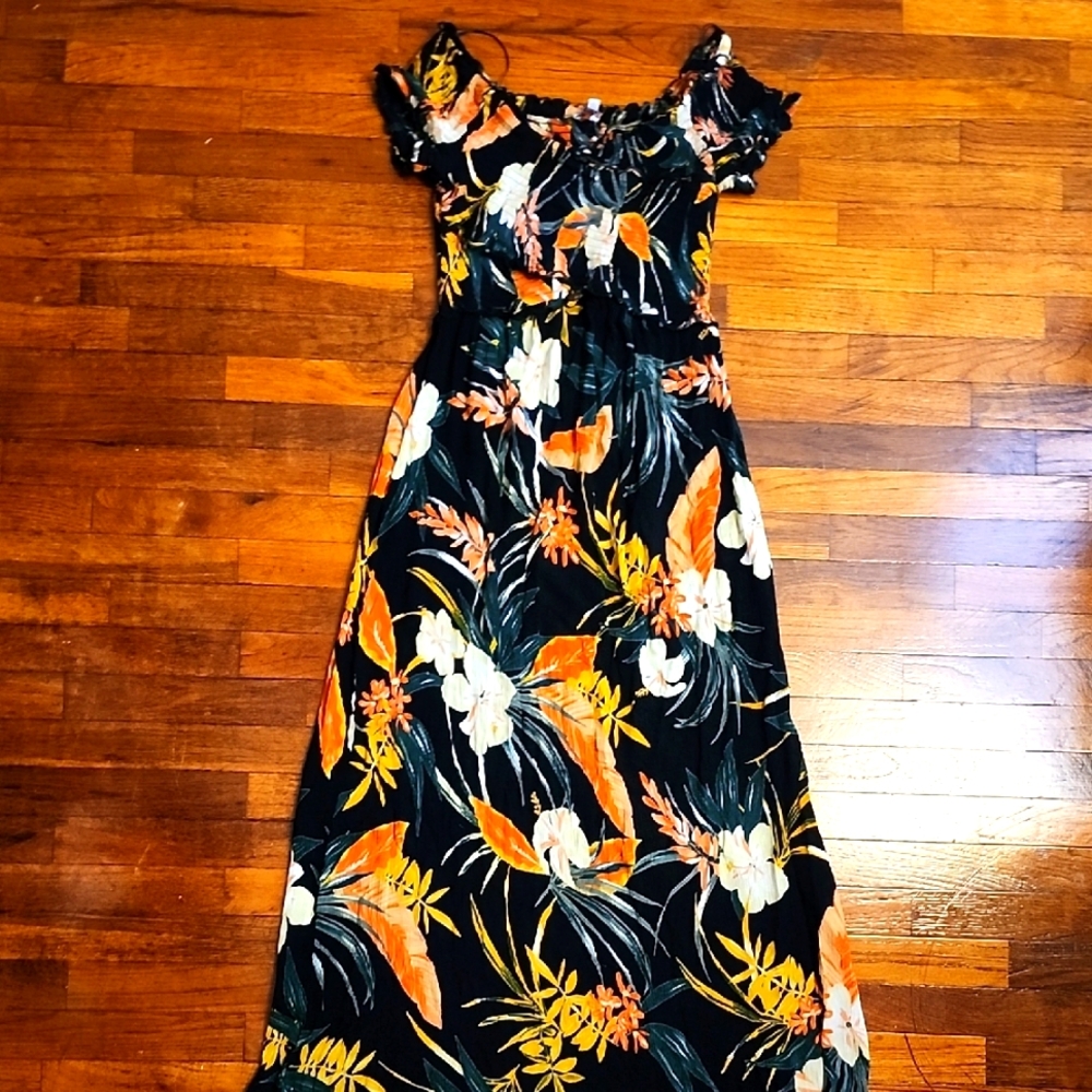 Patrons of Peace Floral Off-Shoulder Maxi Dress